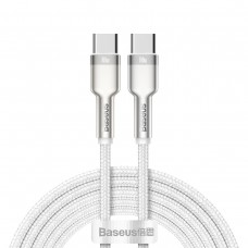 Cablu Baseus Cafule Metal USB-C la USB-C 100W 2m Alb