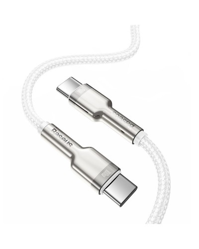 Cablu Baseus Cafule Metal USB-C la USB-C 100W 2m Alb Cablu Baseus Cafule Metal USB-C la USB-C 100W 2m Alb
