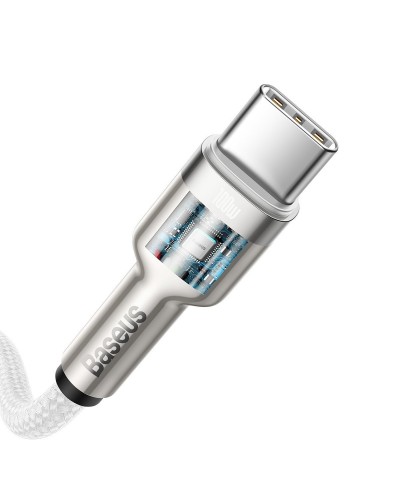 Cablu Baseus Cafule Metal USB-C la USB-C 100W 2m Alb Cablu Baseus Cafule Metal USB-C la USB-C 100W 2m Alb