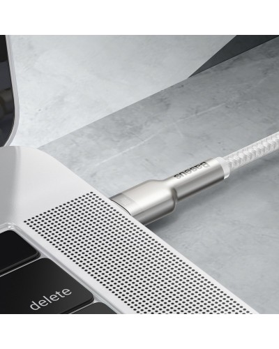 Cablu Baseus Cafule Metal USB-C la USB-C 100W 2m Alb Cablu Baseus Cafule Metal USB-C la USB-C 100W 2m Alb