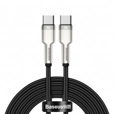 Cablu Baseus Cafule Metal USB-C la USB-C 100W 2m Negru