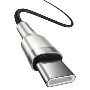 Cablu Baseus Cafule Metal USB-C la USB-C 100W 2m Negru