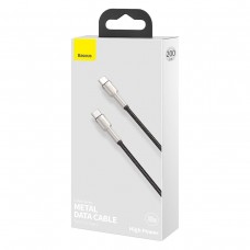 Cablu Baseus Cafule Metal USB-C la USB-C 100W 2m Negru