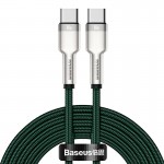 Cablu BASEUS Cafule Metal Type-C to Type-C, 100W, 5A, 1m - Verde