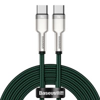 Cablu Baseus Cafule Metal USB-C la USB-C 100W 2m Verde