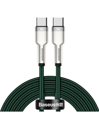 Cablu BASEUS Cafule Metal Type-C to Type-C, 100W, 5A, 1m - Verde