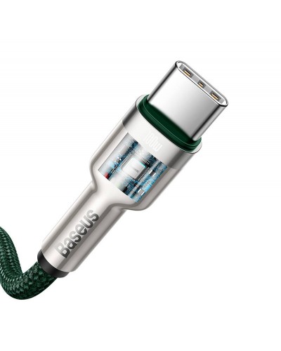 Cablu BASEUS Cafule Metal Type-C to Type-C, 100W, 5A, 1m - Verde Cablu BASEUS Cafule Metal Type-C to Type-C, 100W, 5A, 1m - Verde