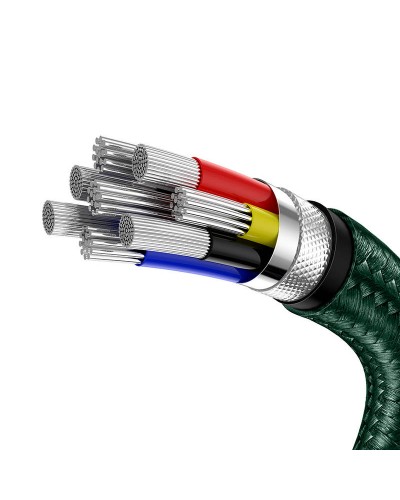 Cablu BASEUS Cafule Metal Type-C to Type-C, 100W, 5A, 1m - Verde Cablu BASEUS Cafule Metal Type-C to Type-C, 100W, 5A, 1m - Verde