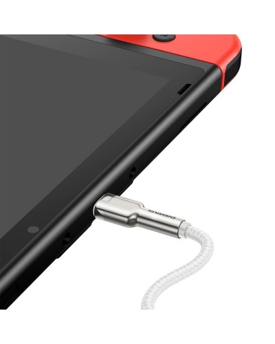 Cablu Baseus Cafule Metal USB-C la USB-C 100W 1m Alb Cablu Baseus Cafule Metal USB-C la USB-C 100W 1m Alb