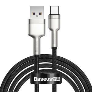 Cablu Baseus Cafule Metal USB-C la USB-C 66W 2m Negru