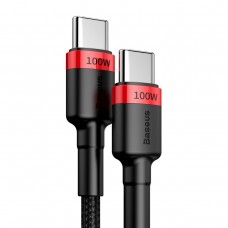 Cablu Baseus Cafule USB-C la USB-C 100W Negru & Roșu