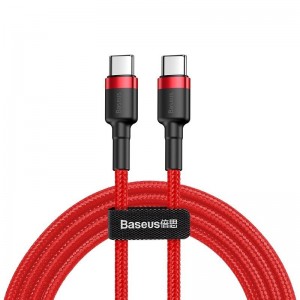 Cablu Baseus Cafule USB-C la USB-C 60W 2m Roșu