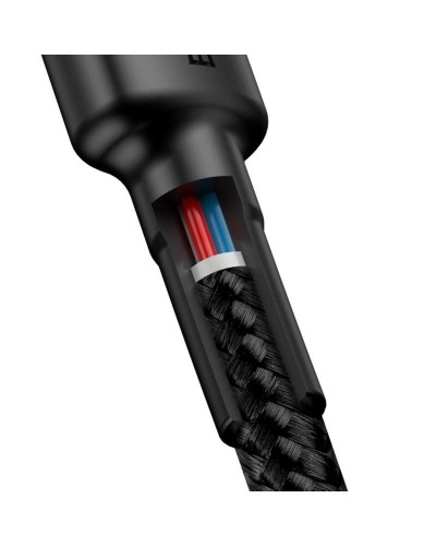 Cablu Baseus Cafule USB-C la USB-C 60W 2m Negru & Roșu