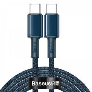 Cablu BASEUS High Density Type-C to Type-C, 100W, 5A, 2m - Albastru