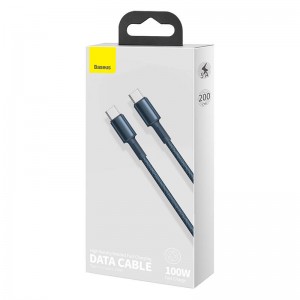 Cablu BASEUS High Density Type-C to Type-C, 100W, 5A, 2m - Albastru
