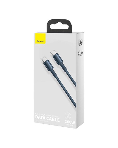 Cablu BASEUS High Density Type-C to Type-C, 100W, 5A, 2m - Albastru
