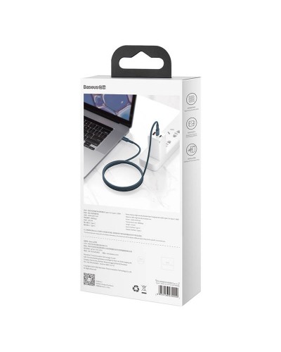 Cablu BASEUS High Density Type-C to Type-C, 100W, 5A, 2m - Albastru