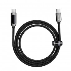 Cablu Baseus LED Display USB-C la USB-C 100W 2m Negru
