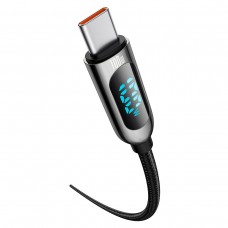 Cablu Baseus LED Display USB-C la USB-C 100W 2m Negru