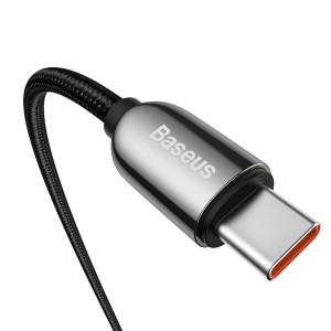 Cablu Baseus LED Display USB-C la USB-C 100W 2m Negru