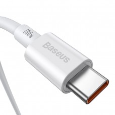 Cablu Baseus Superior Series USB-C la USB-C 100W 1m Alb