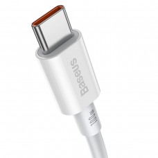 Cablu Baseus Superior Series USB-C la USB-C 100W 1m Alb
