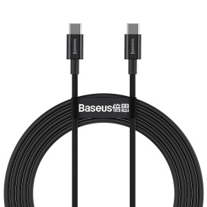Cablu Baseus Superior Series USB-C la USB-C 100W 2m Negru