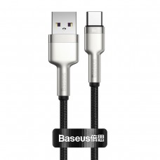 Cablu Baseus Cafule Metal USB la USB-C 66W 0.25m Negru