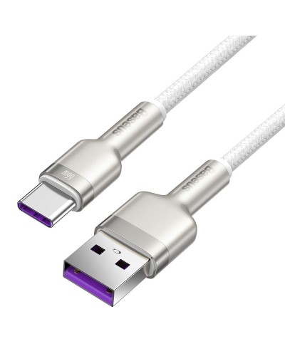Cablu Baseus Cafule Metal USB la USB-C 66W 1m Alb Cablu Baseus Cafule Metal USB la USB-C 66W 1m Alb