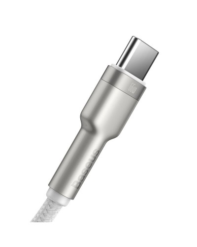 Cablu Baseus Cafule Metal USB la USB-C 66W 1m Alb Cablu Baseus Cafule Metal USB la USB-C 66W 1m Alb