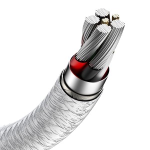 Cablu Baseus Cafule Metal USB la USB-C 66W 1m Alb