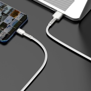 Cablu Baseus Cafule Metal USB la USB-C 66W 1m Alb