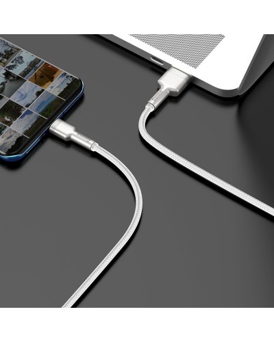 Cablu Baseus Cafule Metal USB la USB-C 66W 1m Alb Cablu Baseus Cafule Metal USB la USB-C 66W 1m Alb
