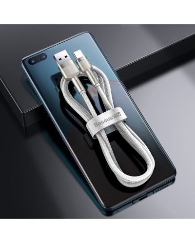 Cablu Baseus Cafule Metal USB la USB-C 66W 1m Alb Cablu Baseus Cafule Metal USB la USB-C 66W 1m Alb