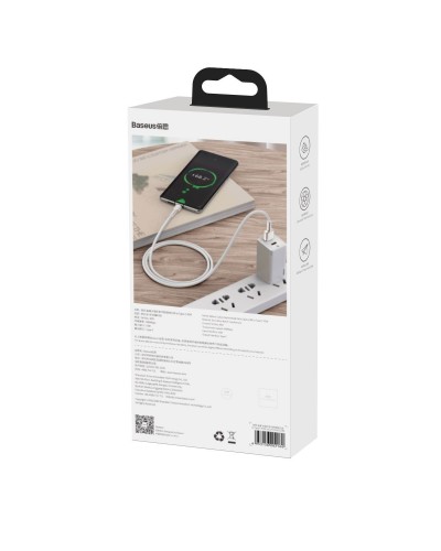 Cablu Baseus Cafule Metal USB la USB-C 66W 1m Alb Cablu Baseus Cafule Metal USB la USB-C 66W 1m Alb