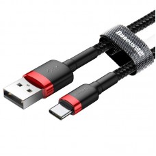 Cablu Baseus Cafule USB la USB-C 2A 3m Negru & Roșu