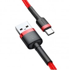 Cablu Baseus Cafule USB la USB-C 2A 3m Roșu