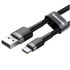Cablu Baseus Cafule USB la USB-C 3A 0.5m Gri & Negru