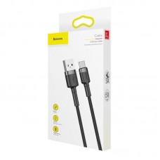 Cablu Baseus Cafule USB la USB-C 3A 0.5m Gri & Negru