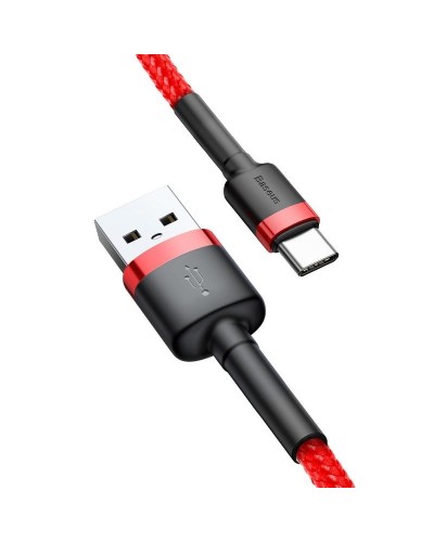 Cablu Baseus Cafule USB la USB-C 3A 0.5m Roșu Cablu Baseus Cafule USB la USB-C 3A 0.5m Roșu