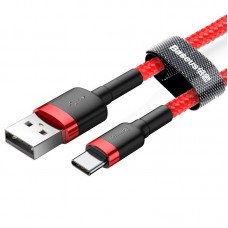 Cablu Baseus Cafule USB la USB-C 3A 0.5m Roșu
