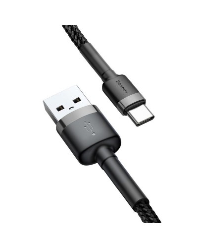 Cablu Baseus Cafule USB la USB-C 3A 1m Gri & Negru