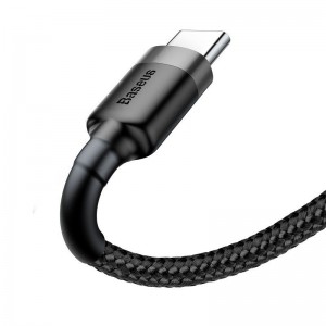 Cablu Baseus Cafule USB la USB-C 3A 1m Gri & Negru
