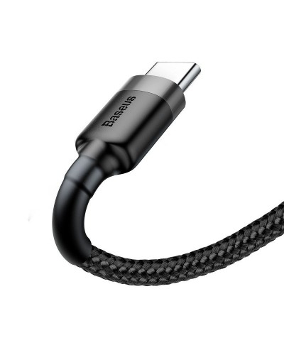 Cablu Baseus Cafule USB la USB-C 3A 1m Gri & Negru