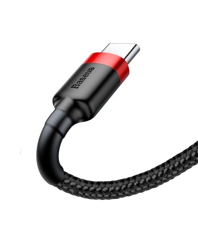 Cablu BASEUS Cafule USB to Type-C, 3A, 1m - Rosu & Negru