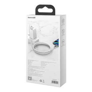 Cablu Baseus LED Display USB la USB-C 5A 1m Alb