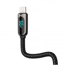 Cablu BASEUS LED Display USB to Type-C, 66W, 1m - Negru