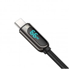 Cablu BASEUS LED Display USB to Type-C, 66W, 1m - Negru