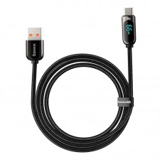 Cablu BASEUS LED Display USB to Type-C, 66W, 1m - Negru
