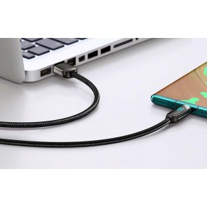 Cablu BASEUS LED Display USB to Type-C, 66W, 1m - Negru